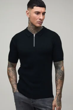Polo Tricoté Tall Ajusté Près Du Corps Toucher Doux Basique