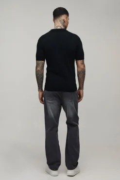 Polo Tricoté Tall Ajusté Près Du Corps Toucher Doux Basique