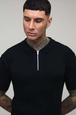 Polo Tricoté Tall Ajusté Près Du Corps Toucher Doux Basique