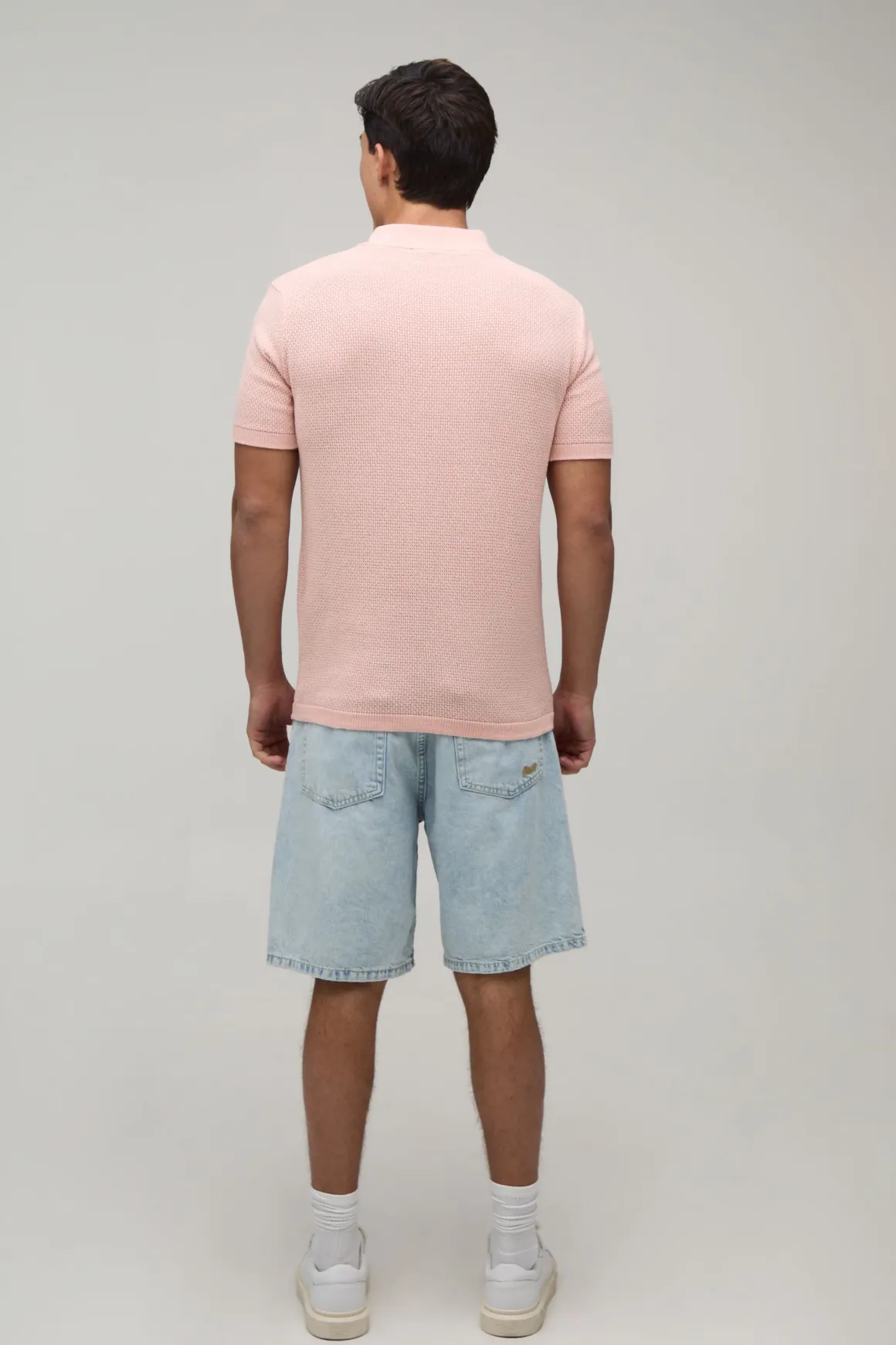 Polo Tricoté Texturé À Boutons Coupe Regular