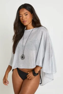 Poncho De Plage En Maille Métallisée