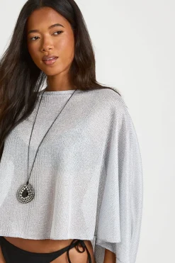 Poncho De Plage En Maille Métallisée