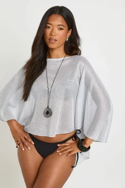 Poncho De Plage En Maille Métallisée