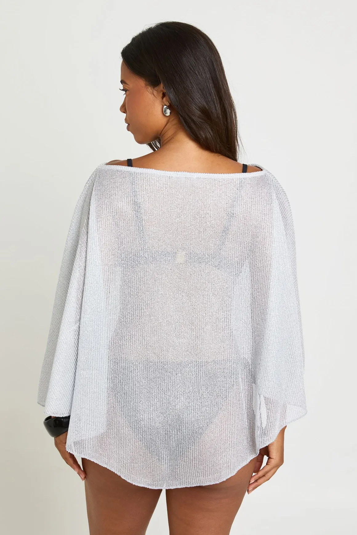 Poncho De Plage En Maille Métallisée