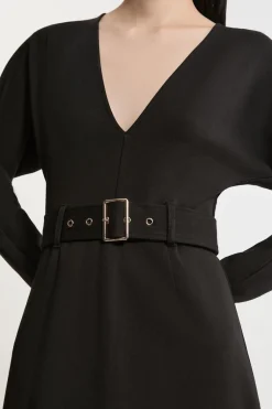 Ponte Belted Maxi Dress