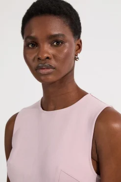 KarenMillen Ponte et robe maxi plissée en jersey géorgette<Femme Toutes Les Robes|Robes Longues