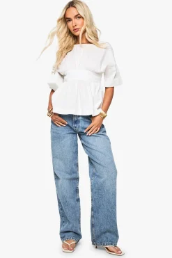 boohoo Popeline Smock noué dans le dos<Femme Tops