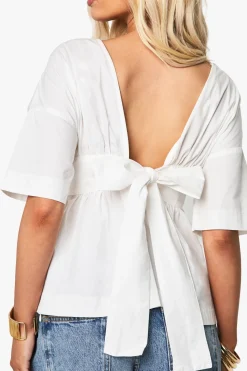 boohoo Popeline Smock noué dans le dos<Femme Tops