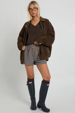 Premium Cardigan tricoté haut de gamme à côtes et boutons traversants