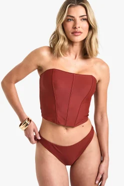 boohoo Premium Corset Detail Tankini Bikini Top<Femme Maillots De Bain|Tenues De Plage