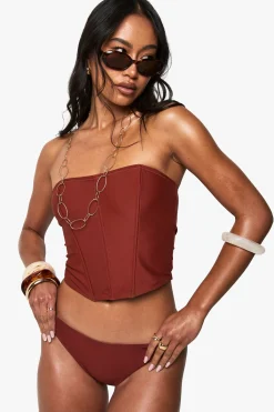 boohoo Premium Corset Detail Tankini Bikini Top<Femme Maillots De Bain|Tenues De Plage