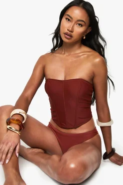 boohoo Premium Corset Detail Tankini Bikini Top<Femme Maillots De Bain|Tenues De Plage