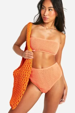 Premium Crinkle Bandeau Tube Bikini Top