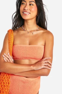 Premium Crinkle Bandeau Tube Bikini Top
