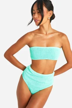 Premium Crinkle Bikini à Taille Haute