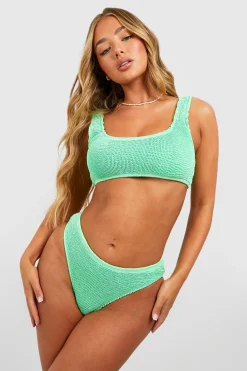 Premium Crinkle High Leg Bikini Brief