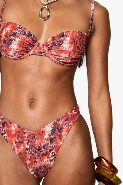 Premium Print Abstrait de Qualité – Bikini Culotte V-Front à Jambe Haute