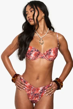 Premium Print Abstrait de Qualité – Bikini Culotte V-Front à Jambe Haute