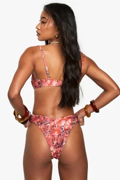 Premium Print Abstrait de Qualité – Bikini Culotte V-Front à Jambe Haute