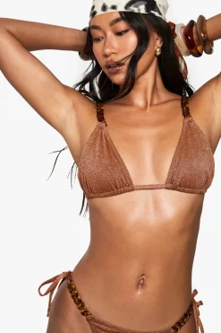 Premium Swim Chaîne Bretelles Triangle Pailleté