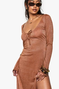 Premium Swim Glitter Robe de Plage Maxi à Manches Longues