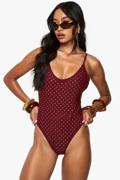 Premium Swim Hot Fix Diamante Maillot de bain dos nu