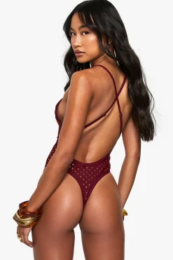 Premium Swim Hot Fix Diamante Maillot de bain dos nu