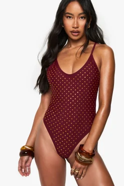Premium Swim Hot Fix Diamante Maillot de bain dos nu