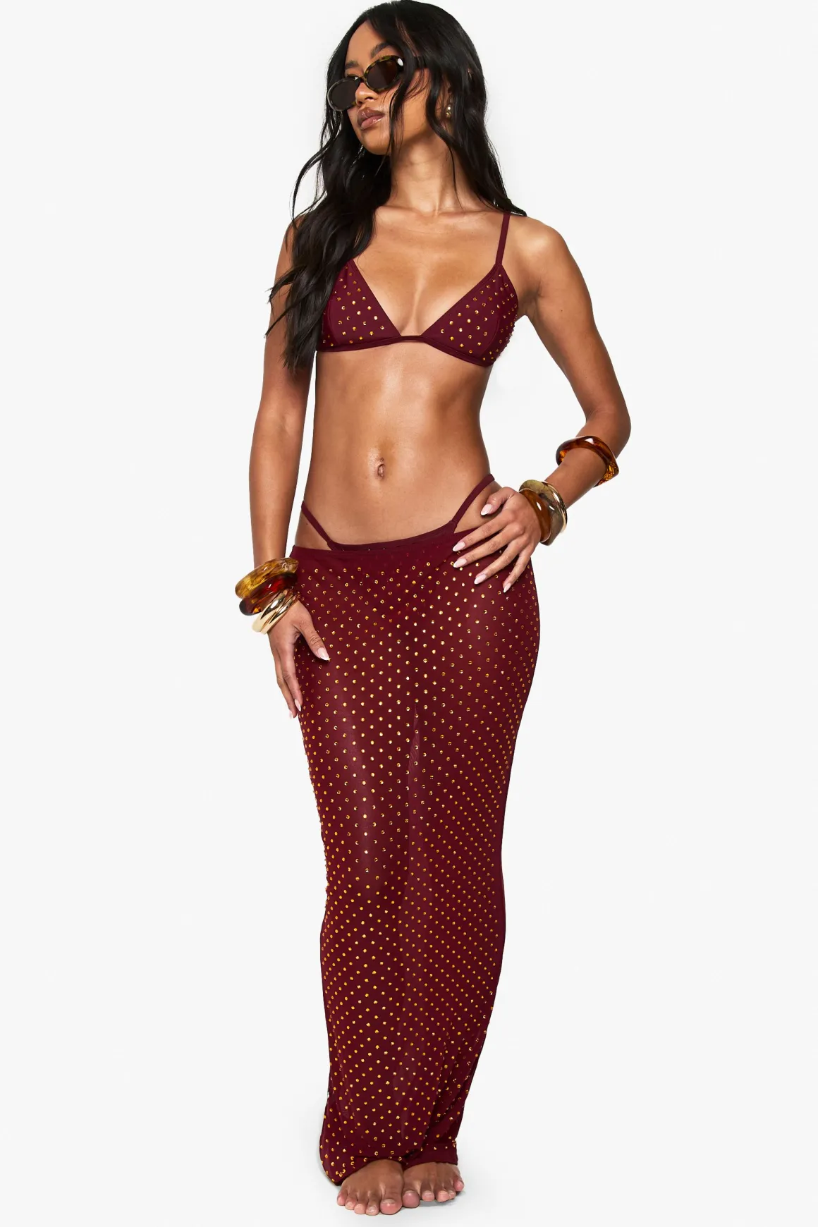 Premium Swim Hot Fix Jupe de Plage Diamante