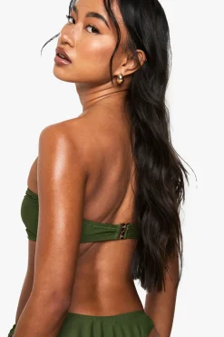 Premium Swim Swirl Trim Bandeau Bikini Top