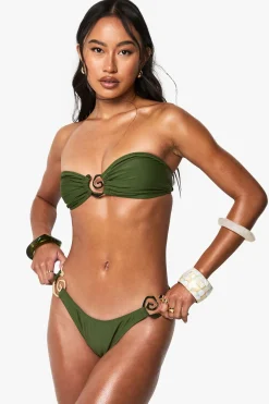 Premium Swim Swirl Trim Bandeau Bikini Top