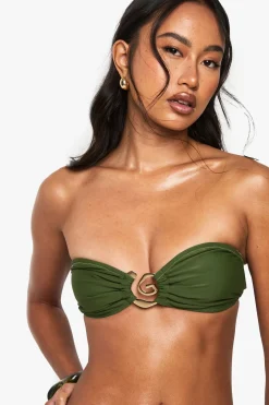 Premium Swim Swirl Trim Bandeau Bikini Top