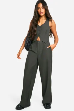 Premium Woven Cross Back Detail Waistcoat