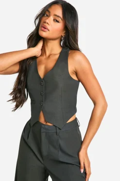 Premium Woven Cross Back Detail Waistcoat