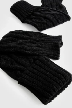 Protège-jambes en tricot torsadé
