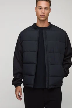 Puffer matelassé à coupe régulière pour grande taille avec manches Scuba