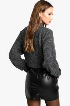 Pu Jupe Mini Froncée en synthétique