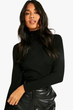 Pull basique à col roulé en maille