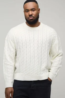 boohooMAN Pull basique à coupe boxy en maille torsadée<Homme Tout Afficher|Maille