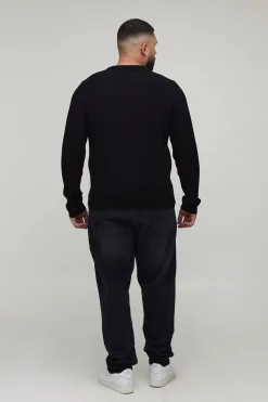 boohooMAN Pull basique à coupe régulière en maille côtelée<Homme Tout Afficher|Maille