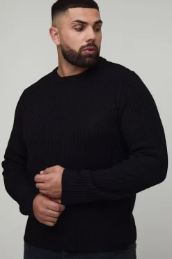 boohooMAN Pull basique à coupe régulière en maille côtelée<Homme Tout Afficher|Maille