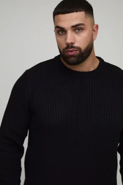 boohooMAN Pull basique à coupe régulière en maille côtelée<Homme Tout Afficher|Maille