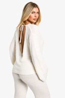 Pull Bouclé Dos Ouvert