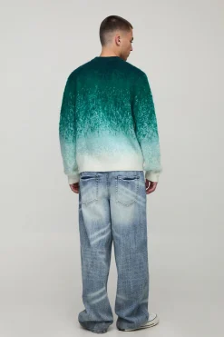 boohooMAN Pull boxy brossé ombré rayé<Homme Maille|Mailles