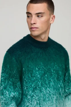 boohooMAN Pull boxy brossé ombré rayé<Homme Maille|Mailles