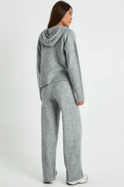 boohoo Pull à capuche tricoté surdimensionné à bouton et pantalon à jambes larges<Femme Pulls Et Gilets|Toutes Les Mailles