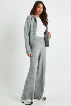boohoo Pull à capuche tricoté surdimensionné à bouton et pantalon à jambes larges<Femme Pulls Et Gilets|Toutes Les Mailles