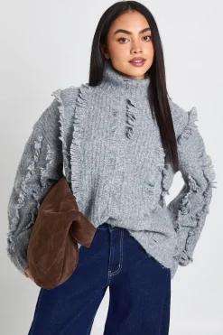 boohoo Pull à col montant avec détails texturés<Femme Pulls Et Gilets|Toutes Les Mailles