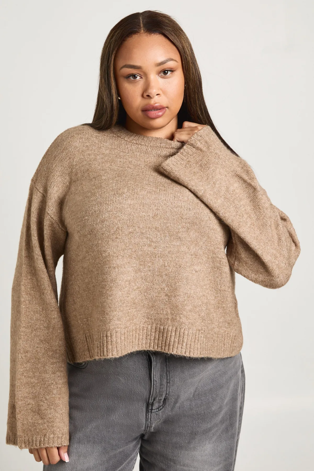 boohoo Pull à col rond Plus<Femme Pulls Et Gilets|Toutes Les Mailles