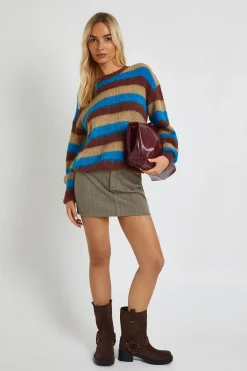 boohoo Pull à col rond surdimensionné en maille douce brossée<Femme Pulls Et Gilets|Toutes Les Mailles